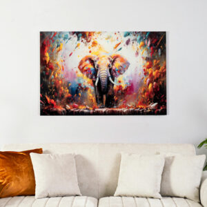 Opaline Elephant Tempered Glass Wall Art 120x80cm