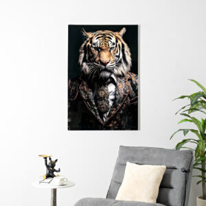 Opaline Tiger Tempered Glass Wall Art 80x120cm