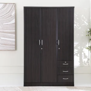 Adelina 3-Door Wardrobe-Cappuccino