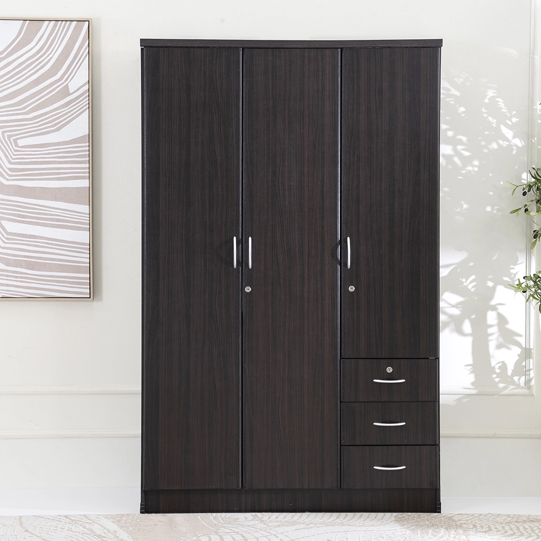 Adelina 3-Door Wardrobe-Cappuccino