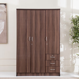 Adelina 3-Door Wardrobe-Walnut