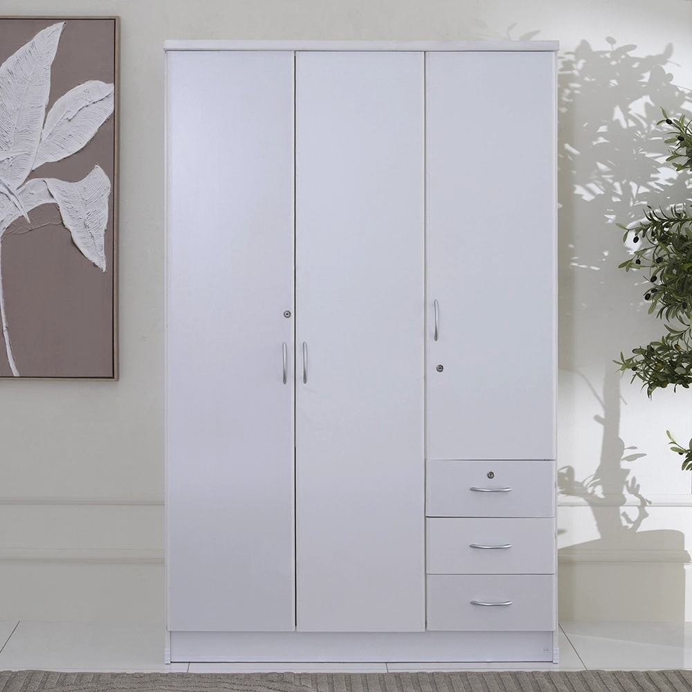 Adelina 3-Door Wardrobe-White