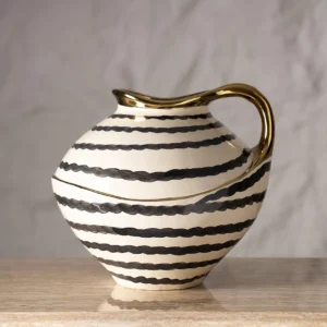 Auric Ceramic Vase Cream/Black 31.5x29x28.5Cm
