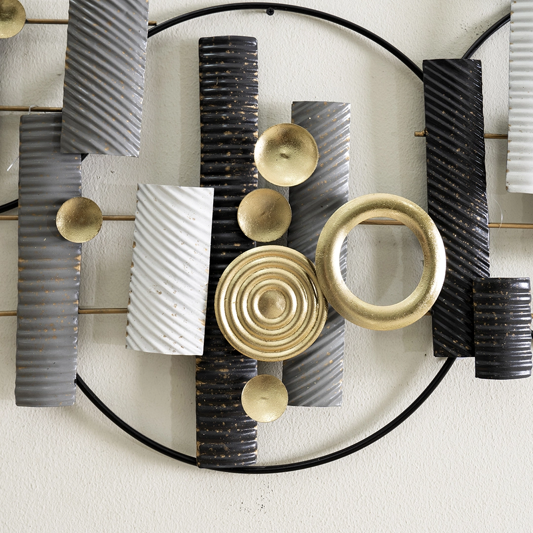 Castora Metal Wall Decor Black/Grey 120x58Cm - Image 4