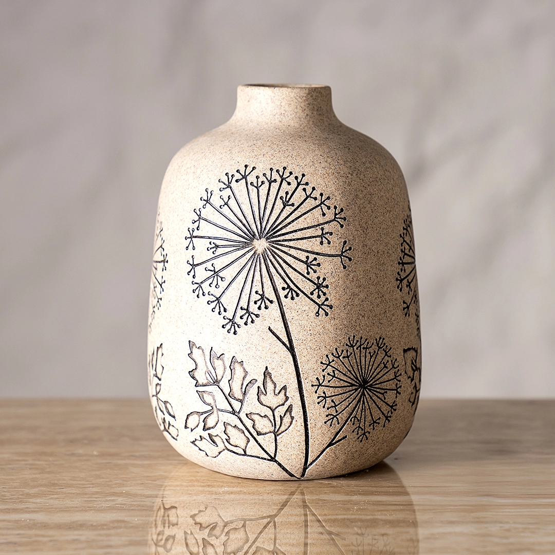 Dwelln Compact Sandstone Vase 13×13×18Cm