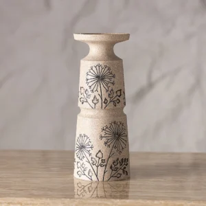 Dwelln Medium Sandstone Candle Holder 9.5×9.5×33.3Cm