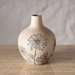 Dwelln Rounded Sandstone Vase 18×18×22.5Cm