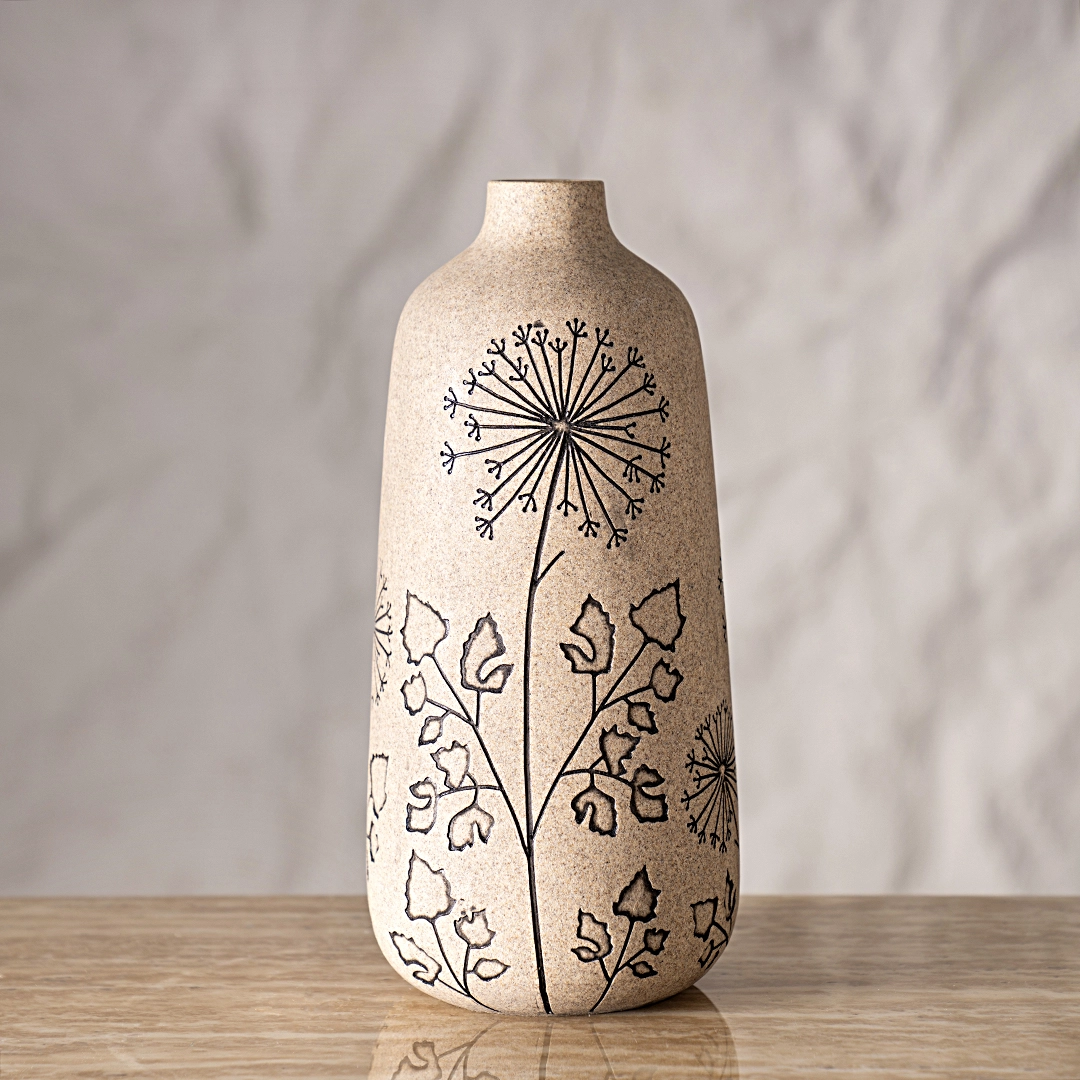 Dwelln Tall Sandstone Vase 14×14×30Cm