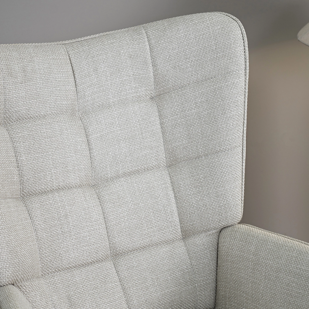 Geona Leisure Chair with Footstool-Beige - Image 6