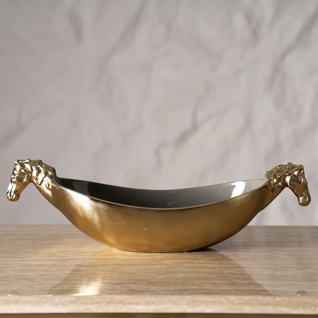 Galiora Horse Elongated Bowl Gold47X15X13.5Cm