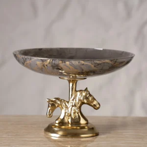 Galiora Horse Footed Bowl Gold & Grey31X31X21Cm