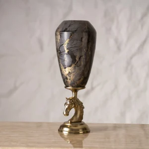 Galiora Horse Vase Small Gold & Grey14X14X37.5Cm