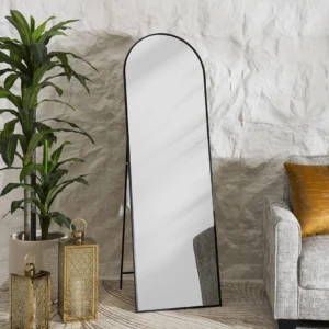Nexa Metal Arched Standing Mirror Black 50x160Cm