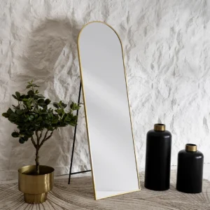 Nexa Metal Arched Standing Mirror Gold 50x160Cm