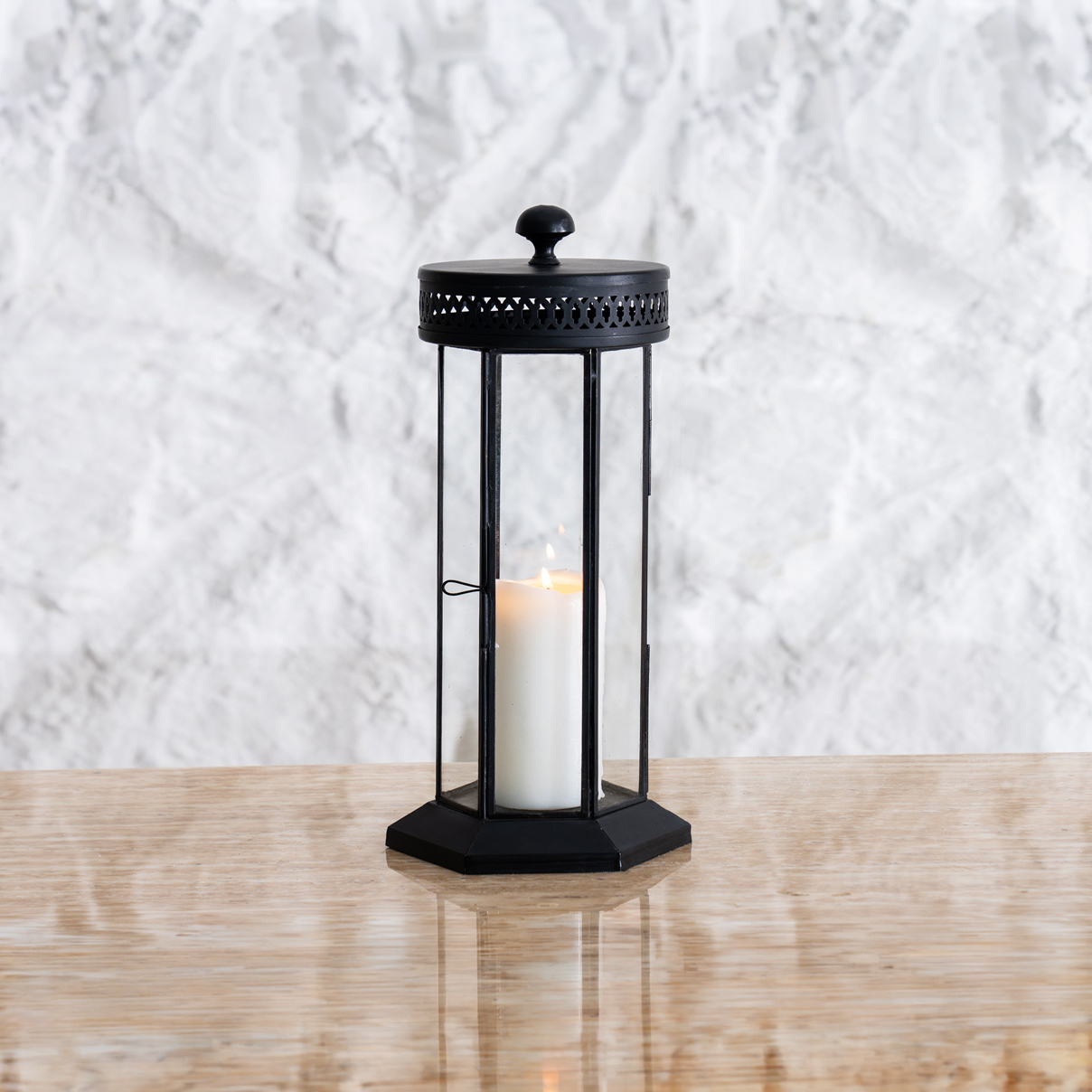 Mesa metal antique finish lantern 15X13X33 CM