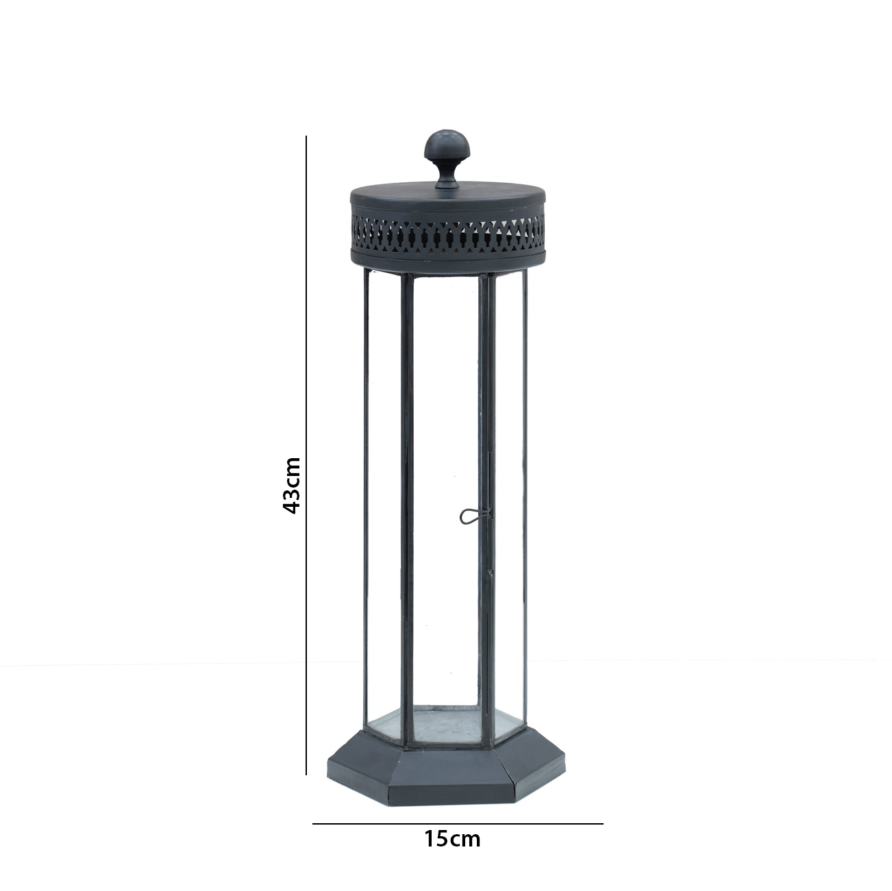 Mesa metal antique finish lantern 15X13X43 CM - Image 2