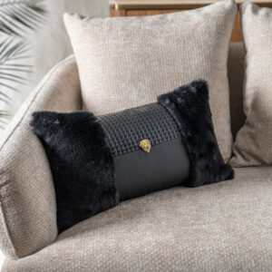 Miraj Fur Cushion Black 30x50Cm
