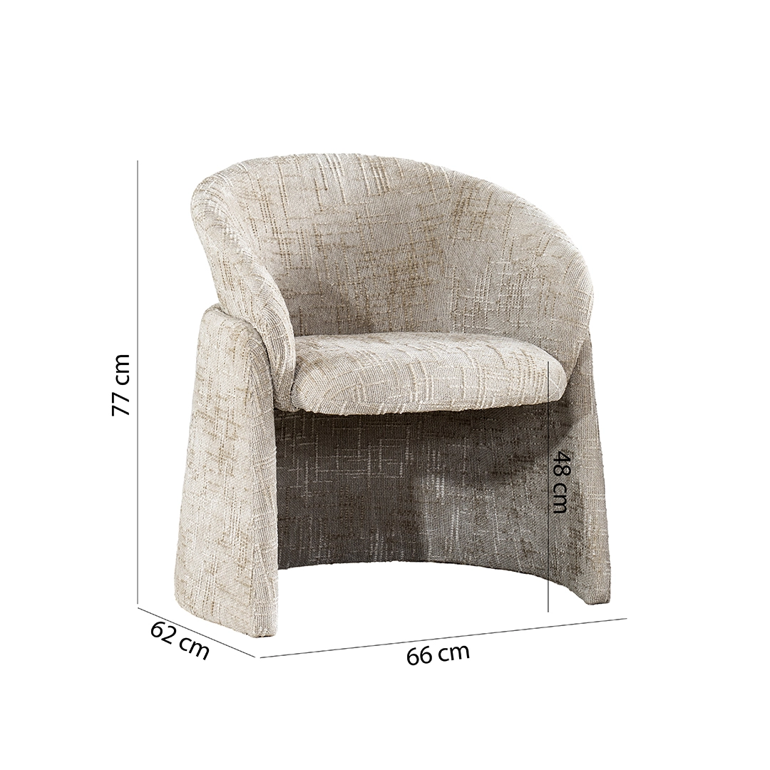 Paula Leisure Chair-Beige - Image 2