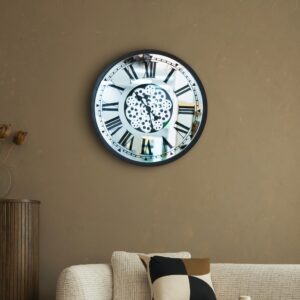 Chronos Metal Gear Wall Clock Black 57.5Cm