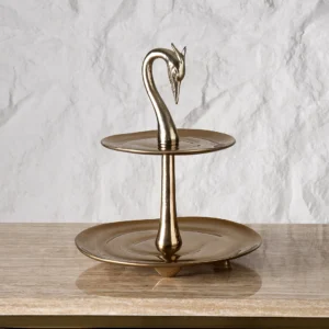 Serenya 2 Tier Cake Stand Gold & Bronze 26.5X26.5X31Cm