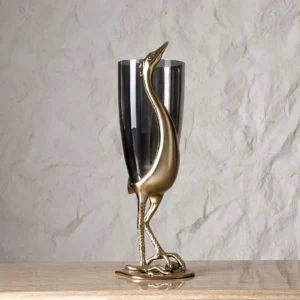 Serenya Footed Vase Gold & Bronze 18.5X15X47Cm