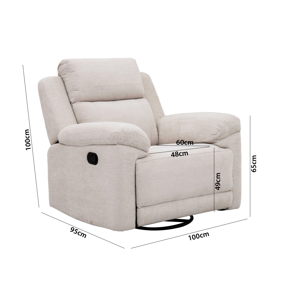 Aaron Recliner Sofa-Beige - Image 2