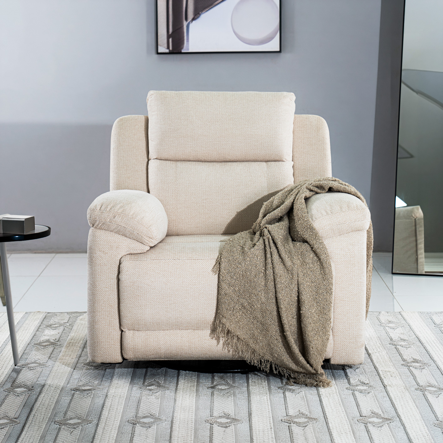Aaron Recliner Sofa-Beige - Image 3
