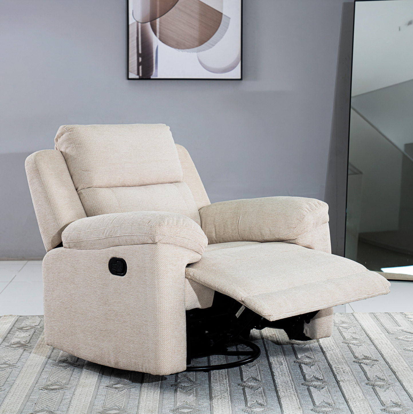 Aaron Recliner Sofa-Beige - Image 4