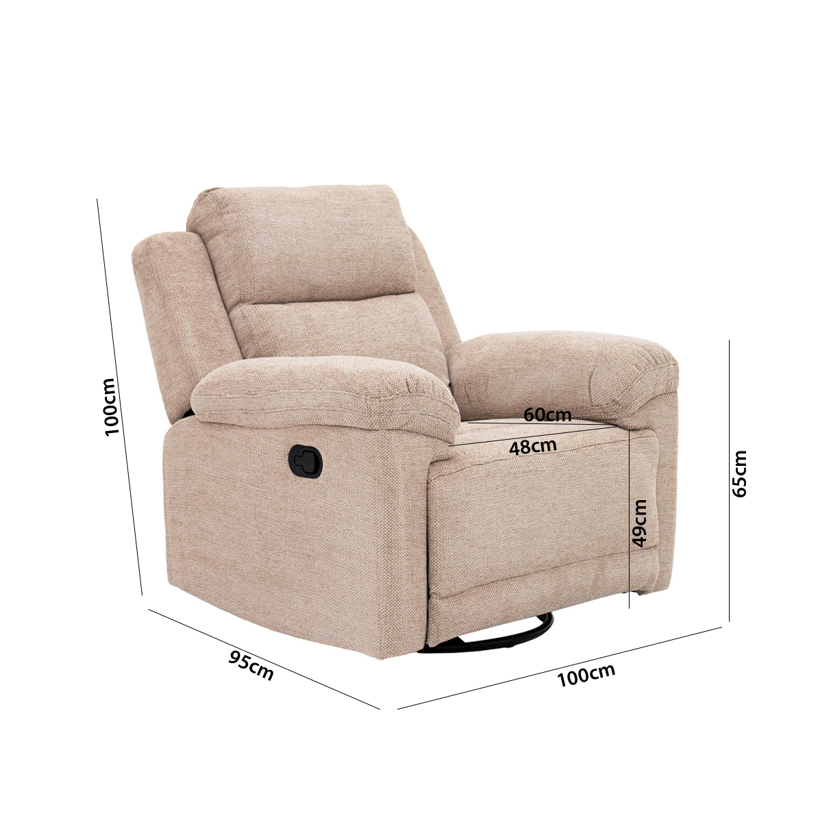 Aaron Recliner Sofa-Brown - Image 2