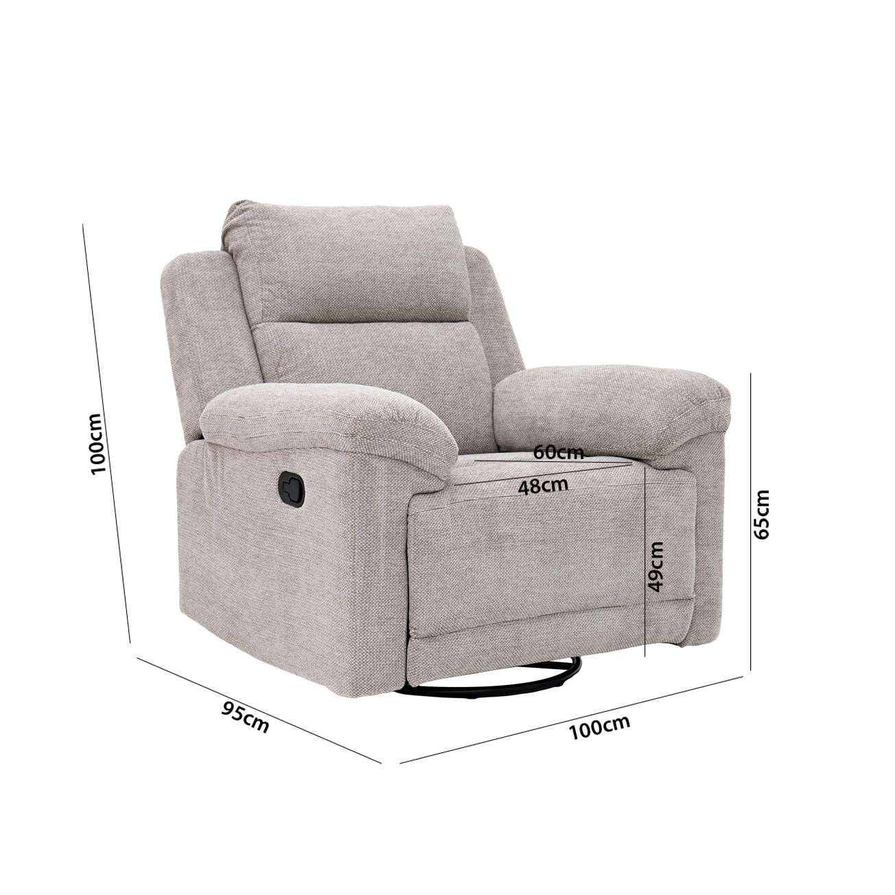 Aaron Recliner Sofa-Light Taupe - Image 2