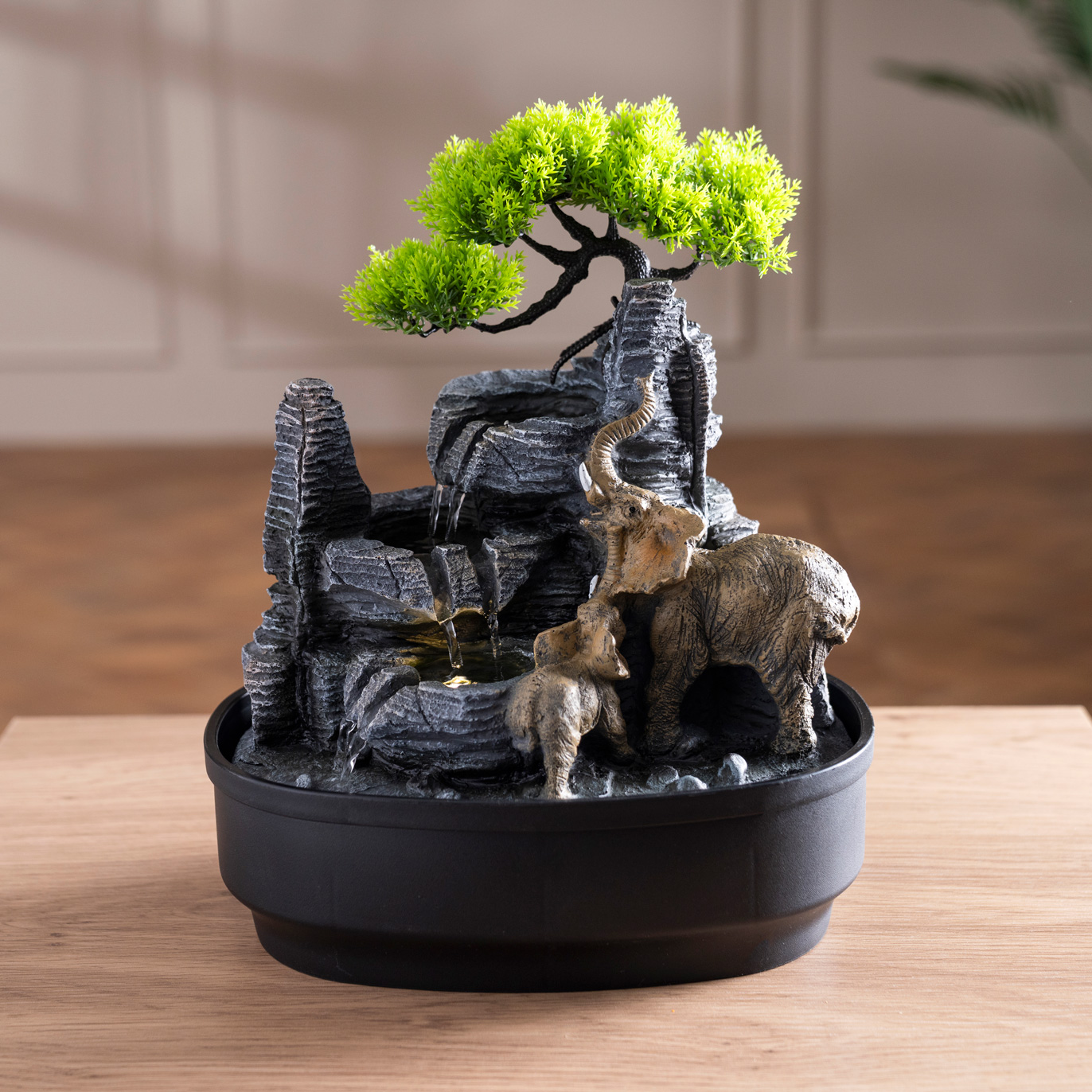 Rivulet Elephant & Cub Indoor Fountain Grey 27x19x32Cm - Image 6