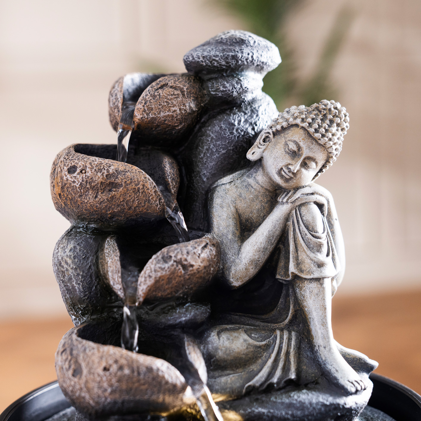 Rivulet Resting Buddha Indoor Fountain Grey 21x21x28Cm - Image 5