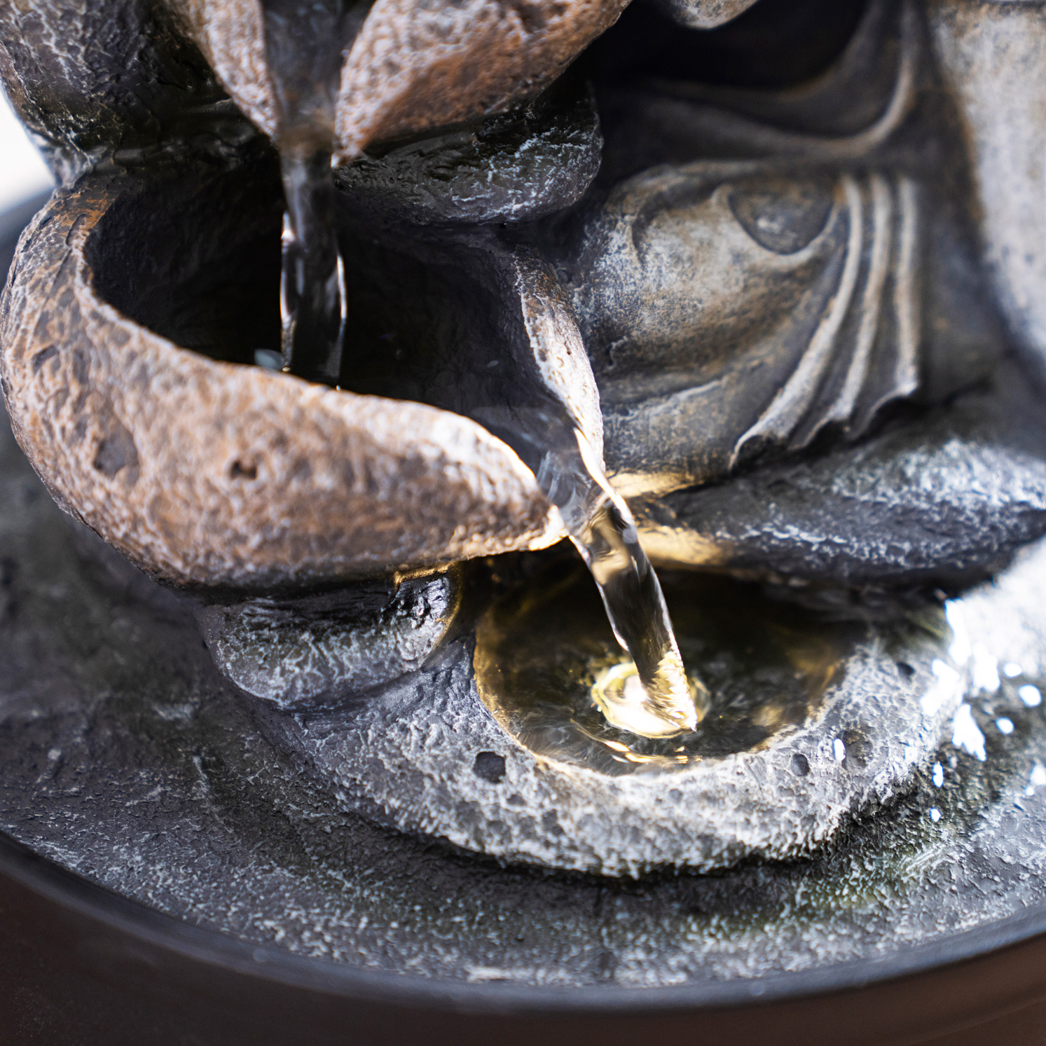 Rivulet Resting Buddha Indoor Fountain Grey 21x21x28Cm - Image 6