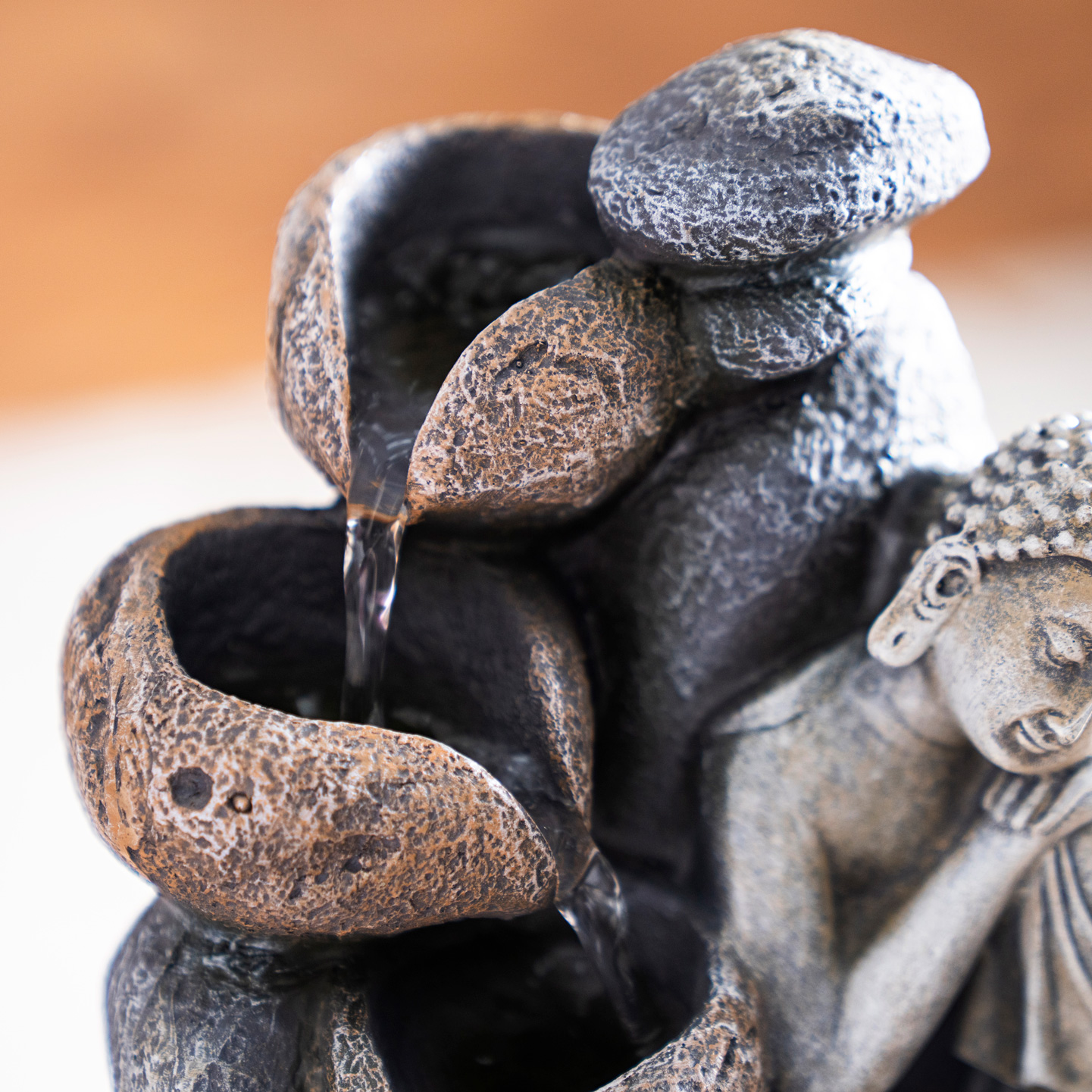 Rivulet Resting Buddha Indoor Fountain Grey 21x21x28Cm - Image 7