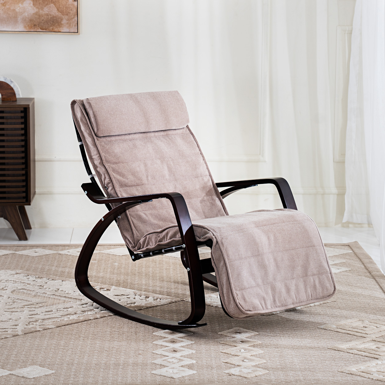 Kangbo Rocking Chair-Brown/Walnut