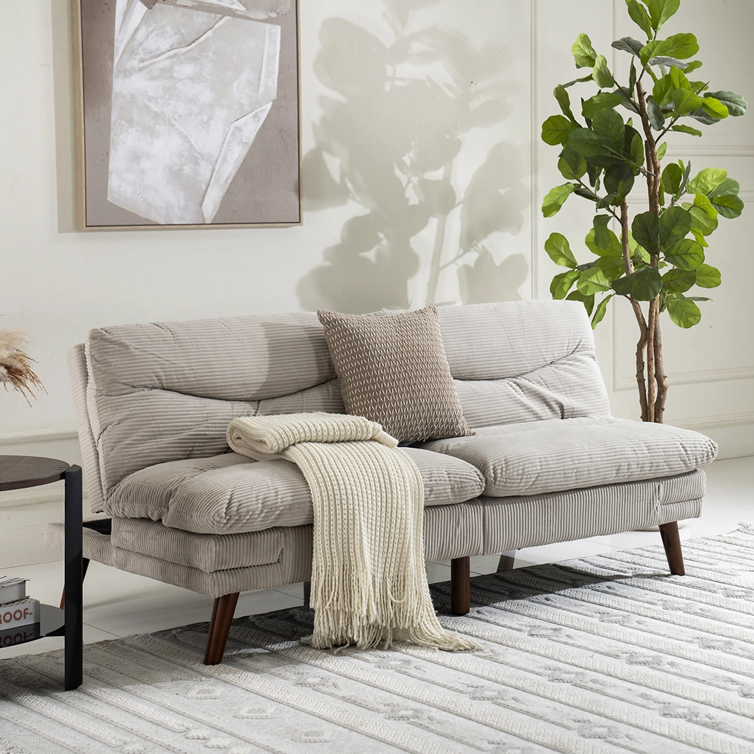 Dusk 3-Seater Sofa Bed-Beige