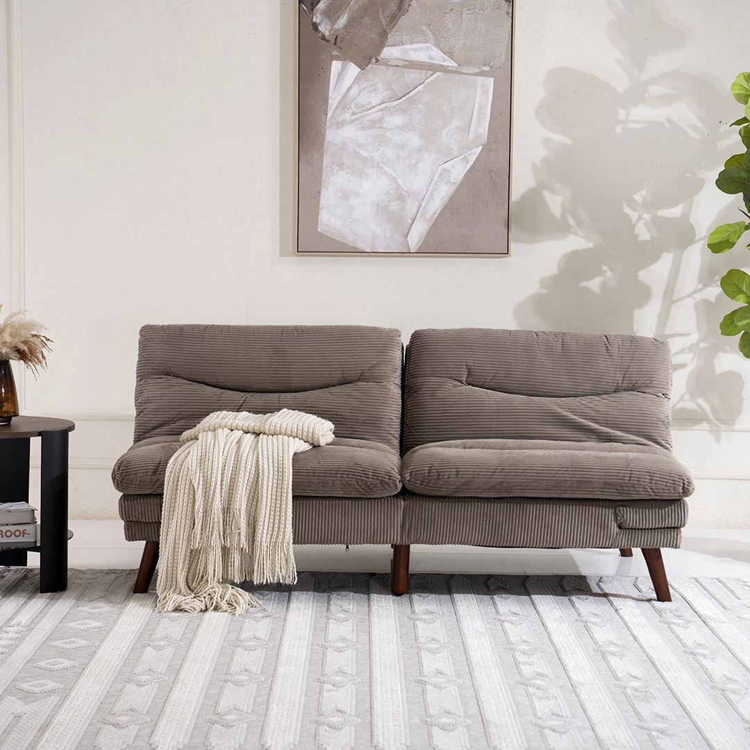 Dusk 3-Seater Sofa Bed-Light Brown