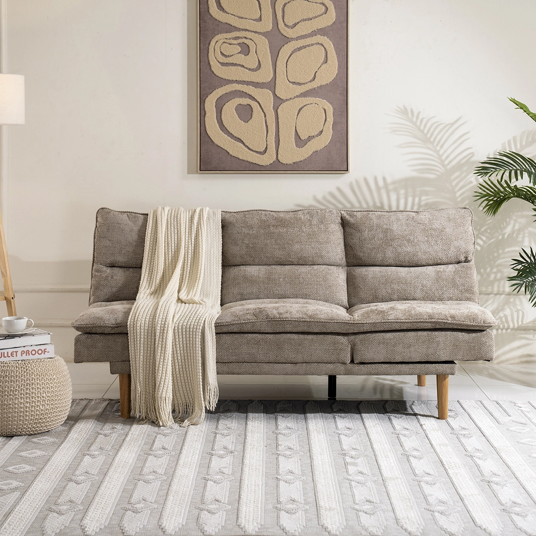 Dustin 3-Seater Sofa Bed-Beige