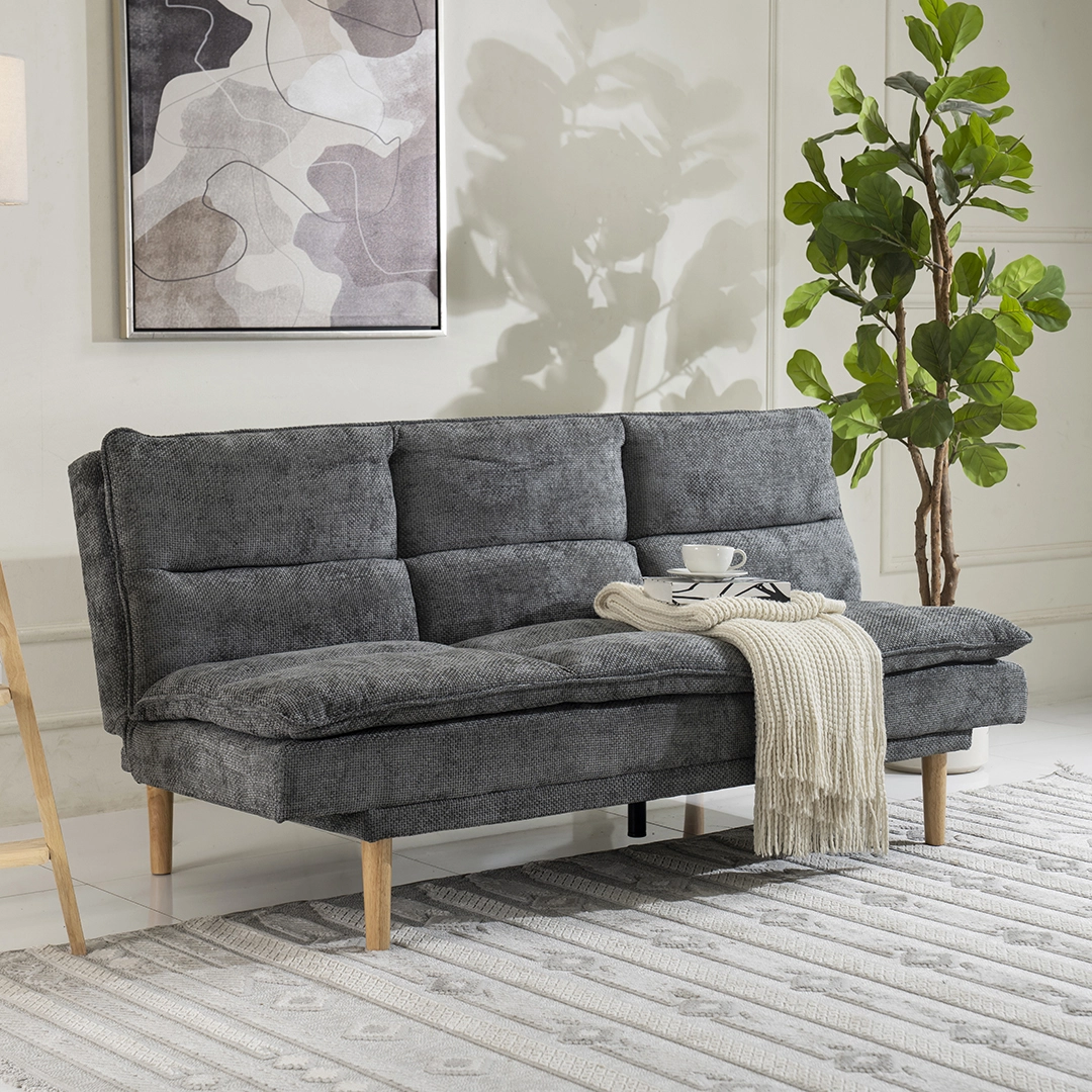 Dustin 3-Seater Sofa Bed-Grey