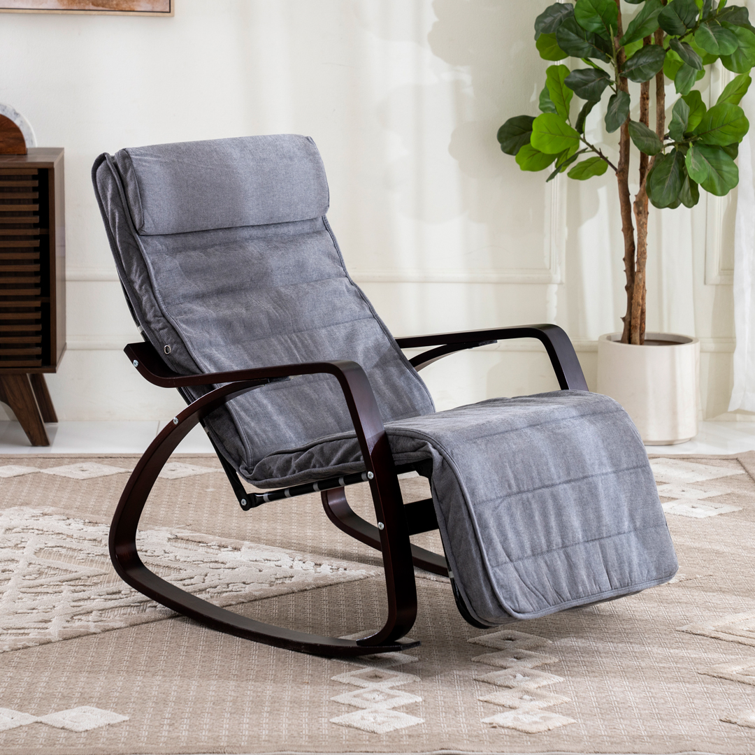 Kangbo Rocking Chair-Grey/Walnut