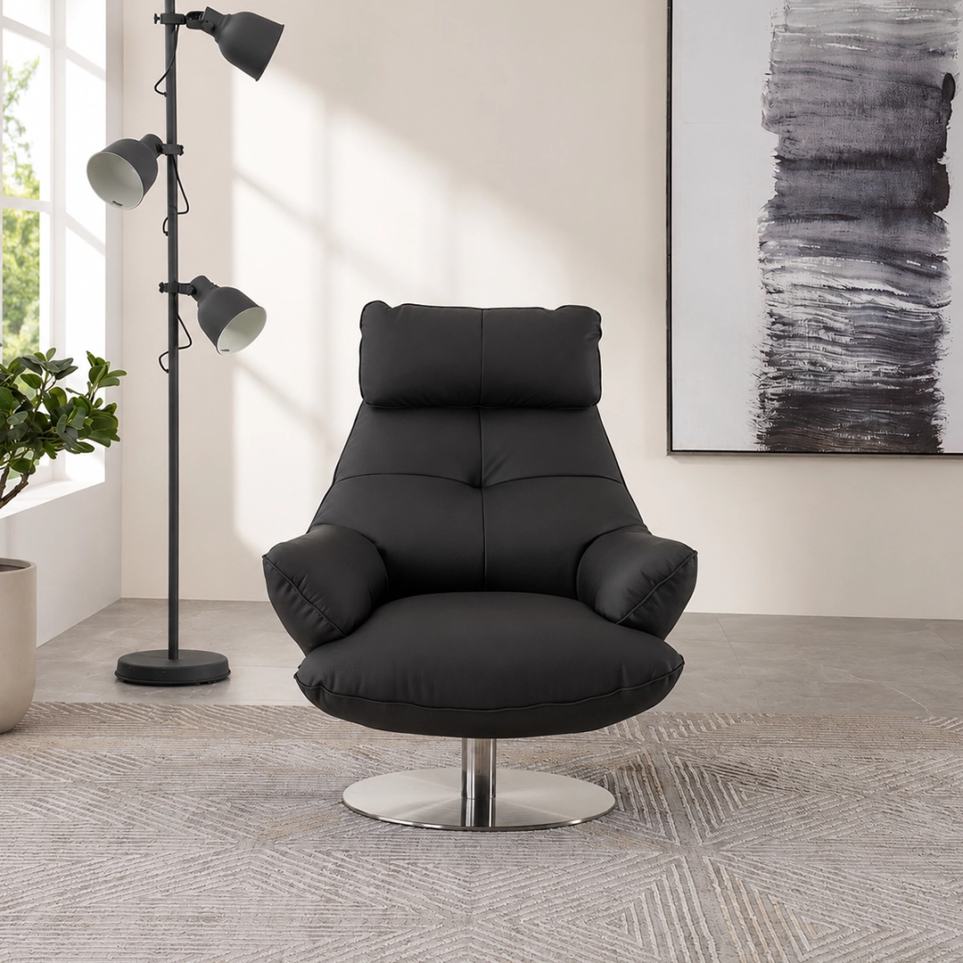 Lincon Swivel Chair-Grey