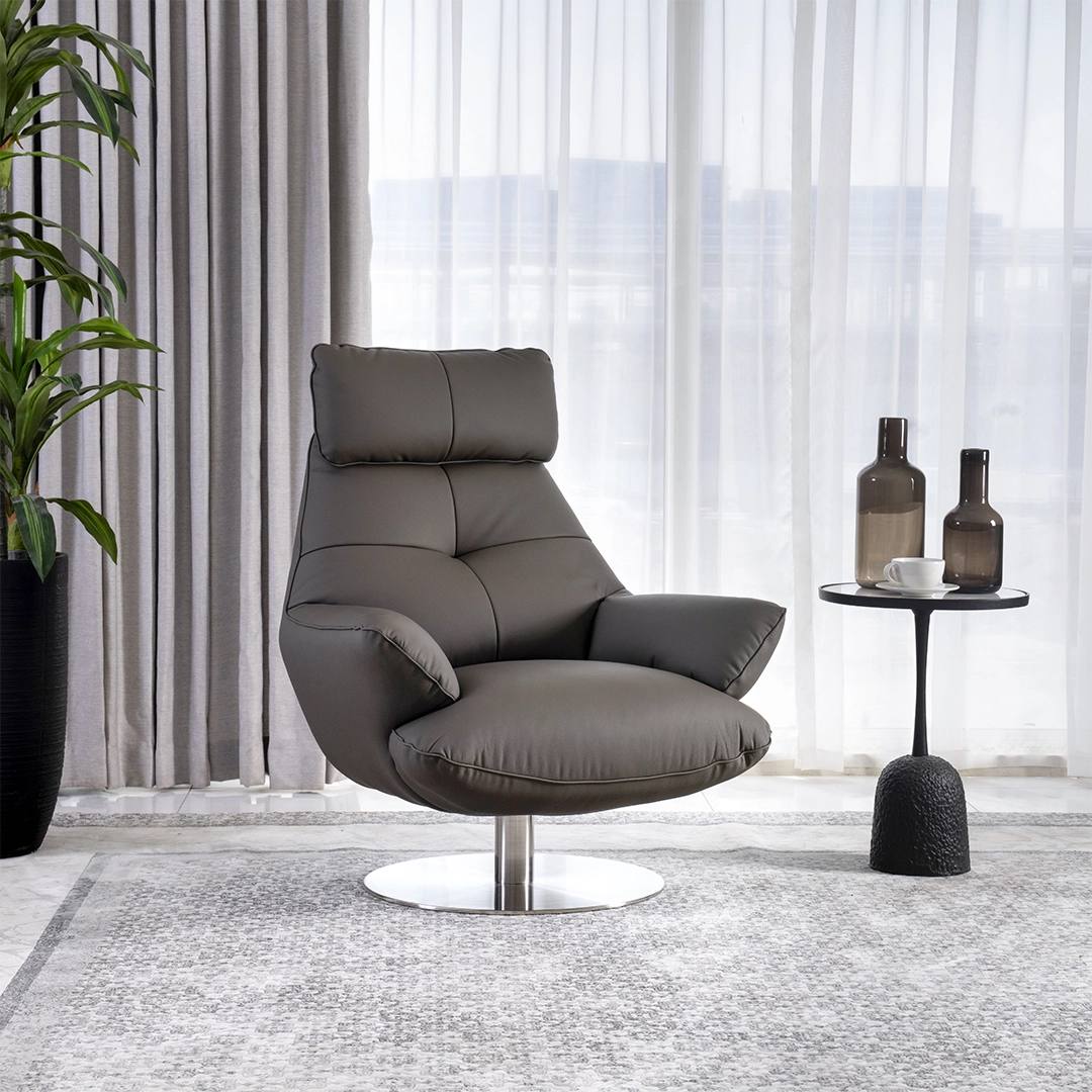 Lincon Swivel Chair-Taupe