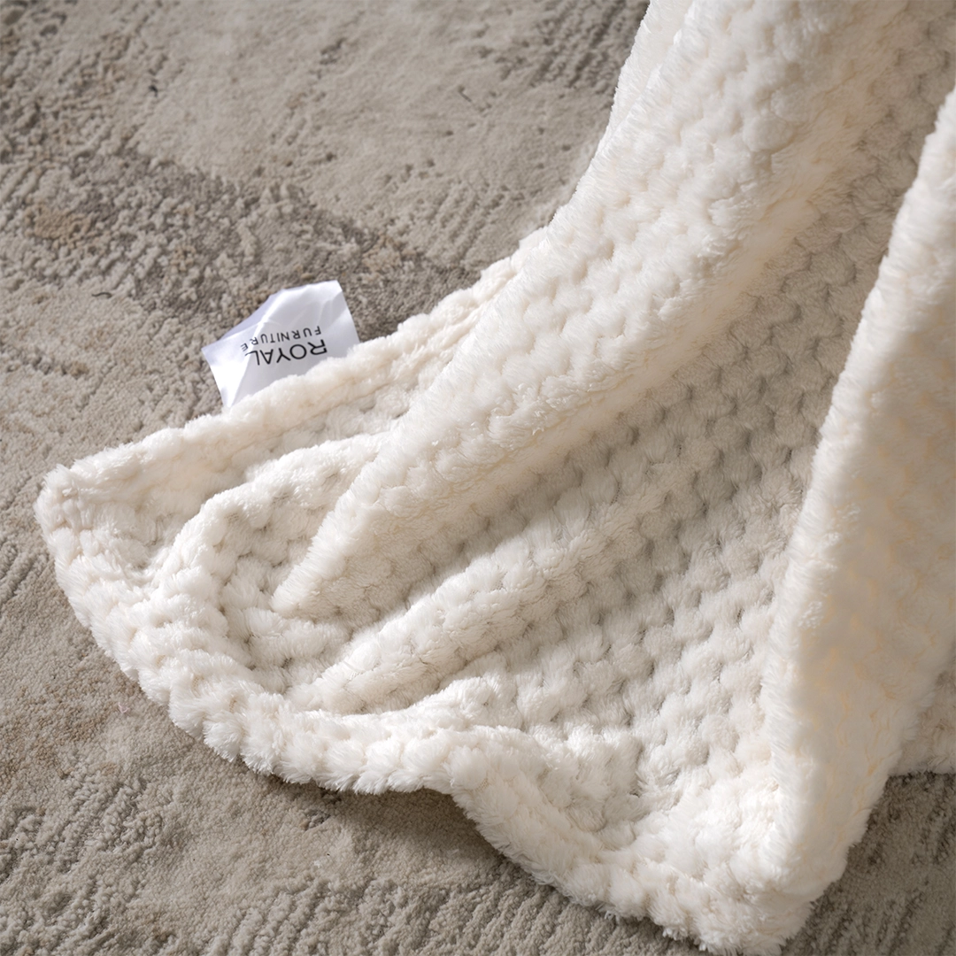 Celestine Knitted Blanket Ivory 127x152Cm - Image 3