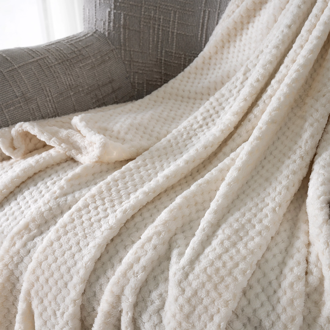 Celestine Knitted Blanket Ivory 127x152Cm - Image 4