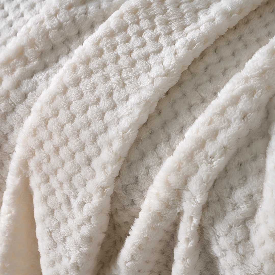 Celestine Knitted Blanket Ivory 127x152Cm - Image 5