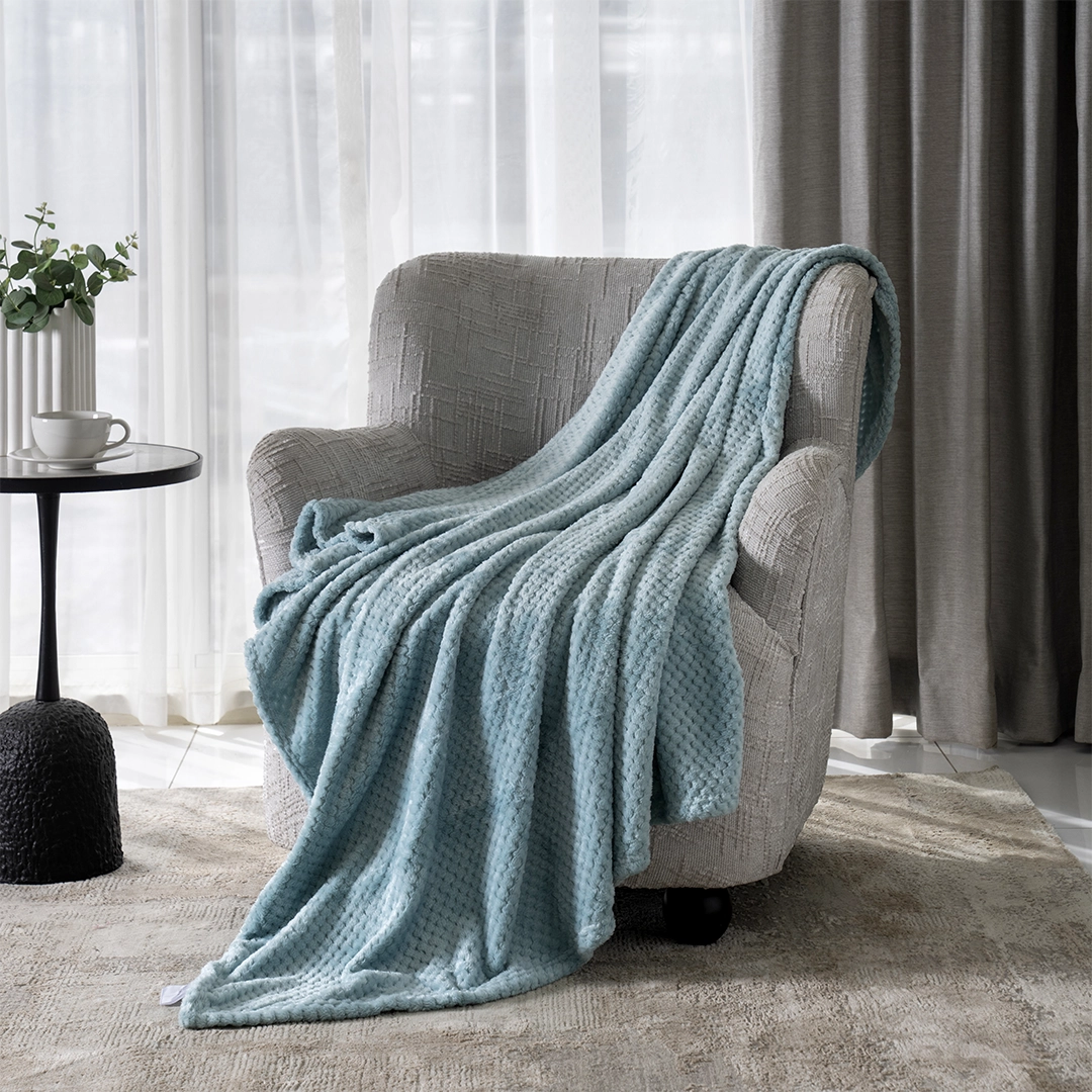 Celestine Knitted Blanket Light Blue 127x152Cm