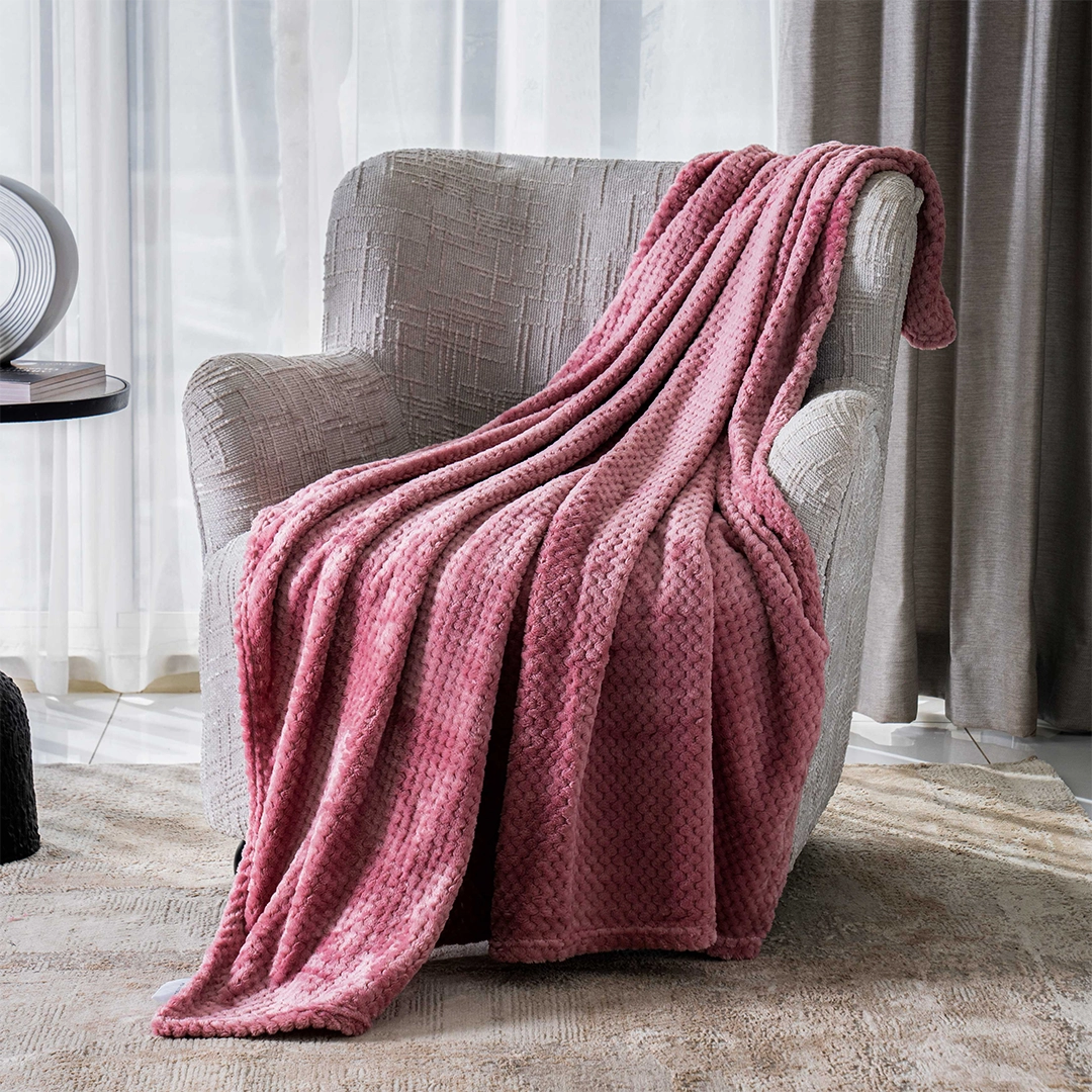 Celestine Knitted Blanket Pink 127x152Cm
