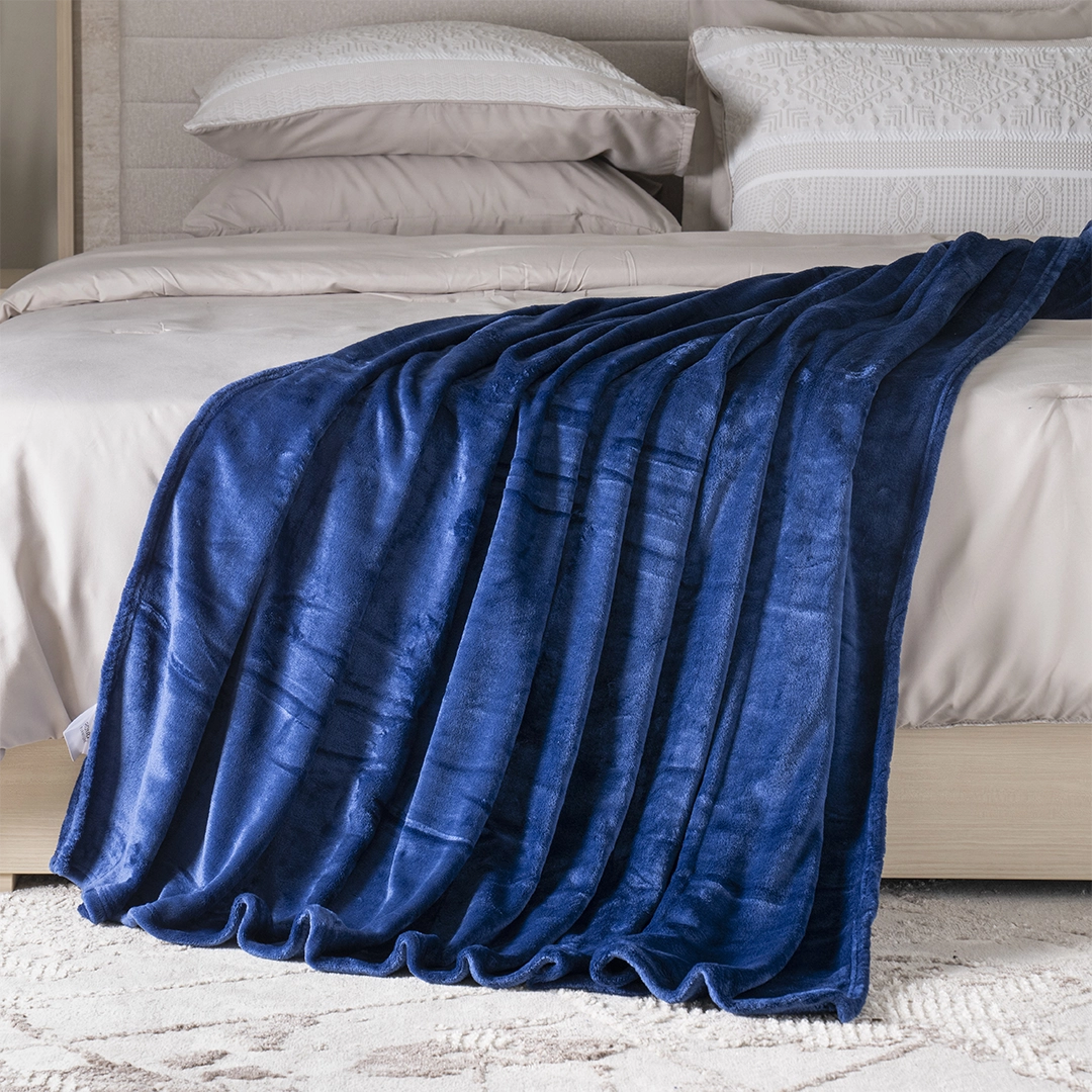 Celestine Solid Blanket Navy Blue 200x230Cm