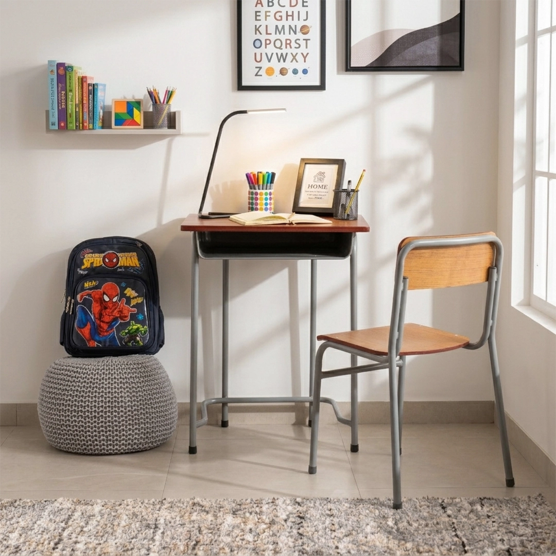 Delmar Kids Study Desk With Chair-Beech
