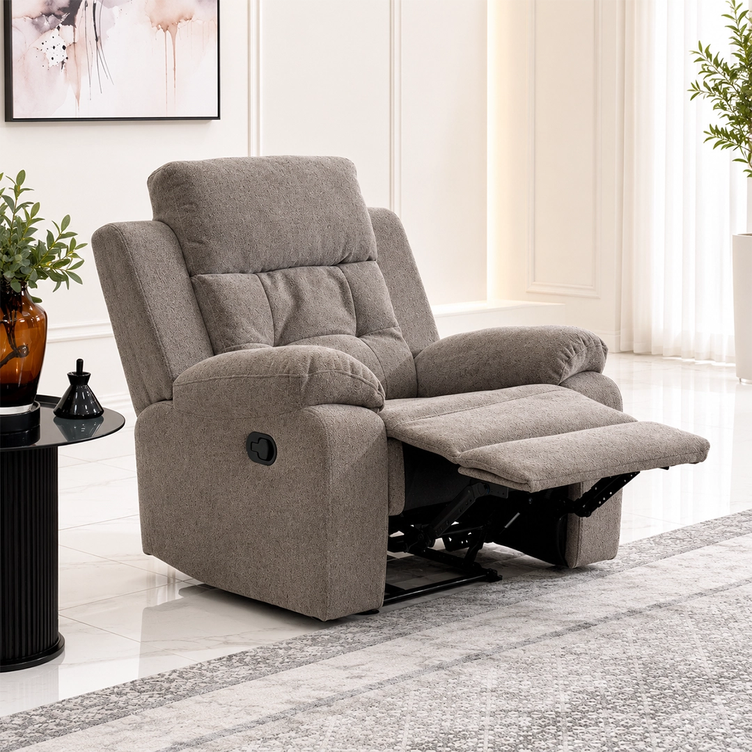 Griffen 6-Seater Recliner Sofa Set-Dark Beige - Image 12